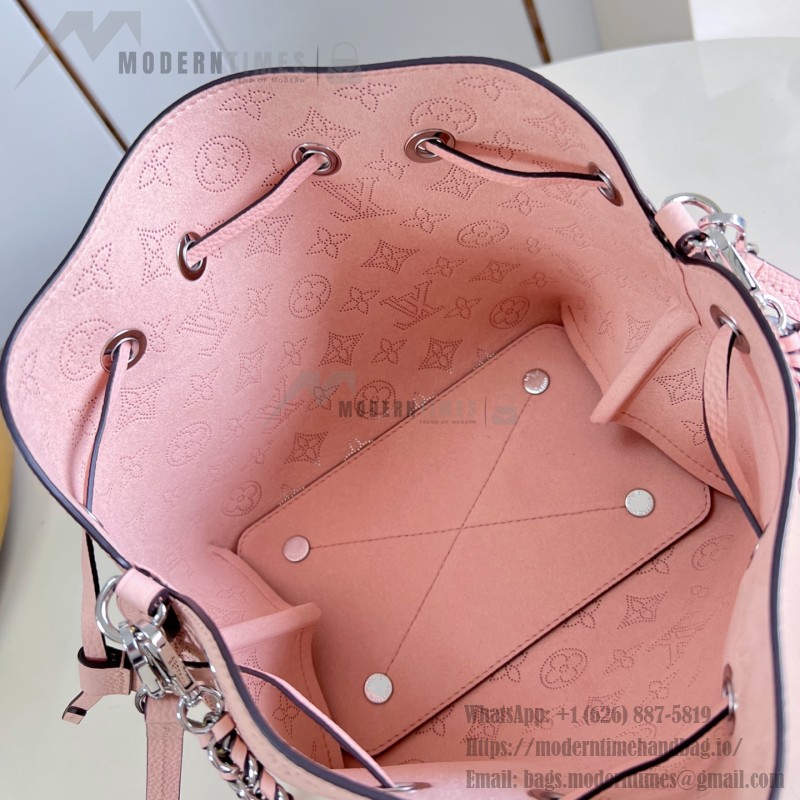 Louis Vuitton Bella Handbag M23195 in Mahina Monogram Perforated Leather with Braided Chain and Coin Purse