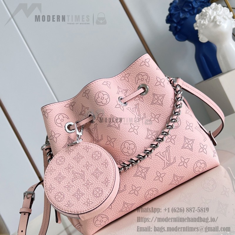 Louis Vuitton Bella Handbag M23195 in Mahina Monogram Perforated Leather with Braided Chain and Coin Purse
