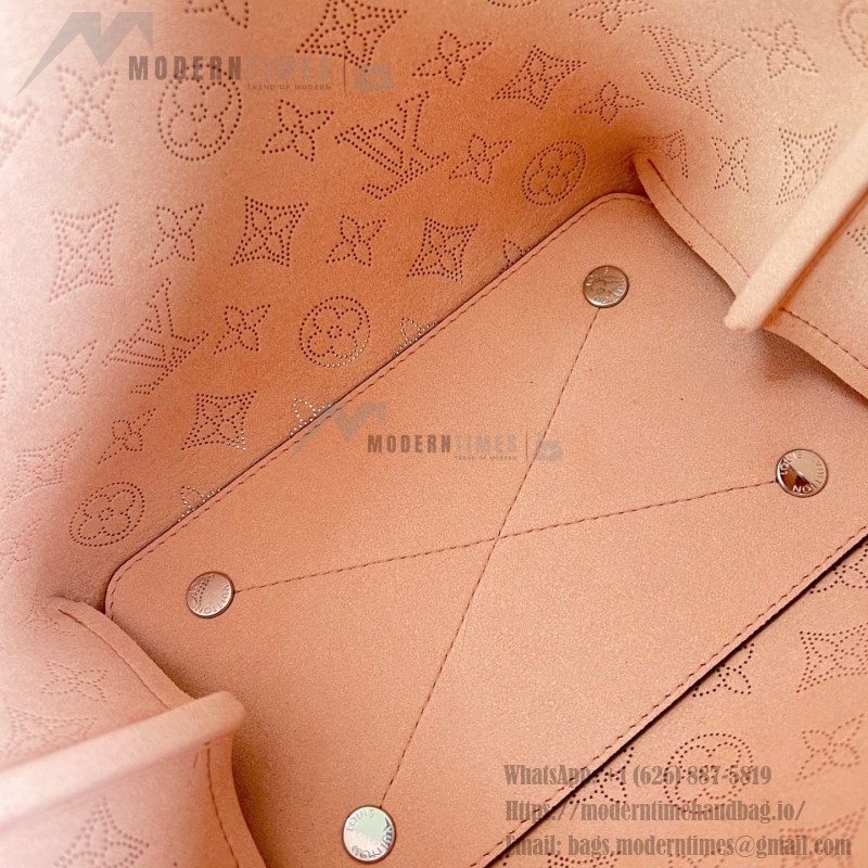 Louis Vuitton Bella Handbag M23195 in Mahina Monogram Perforated Leather with Braided Chain and Coin Purse