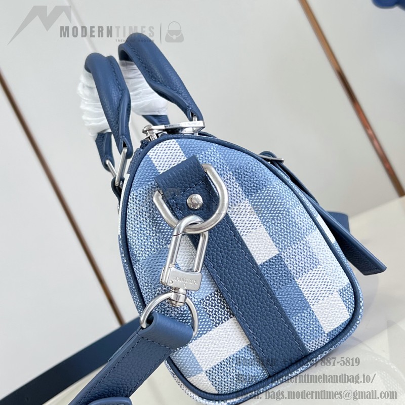 Louis Vuitton Keepall Bandoulière 25 M28600 Damoflage Coated Canvas Travel Bag with Leather Handles