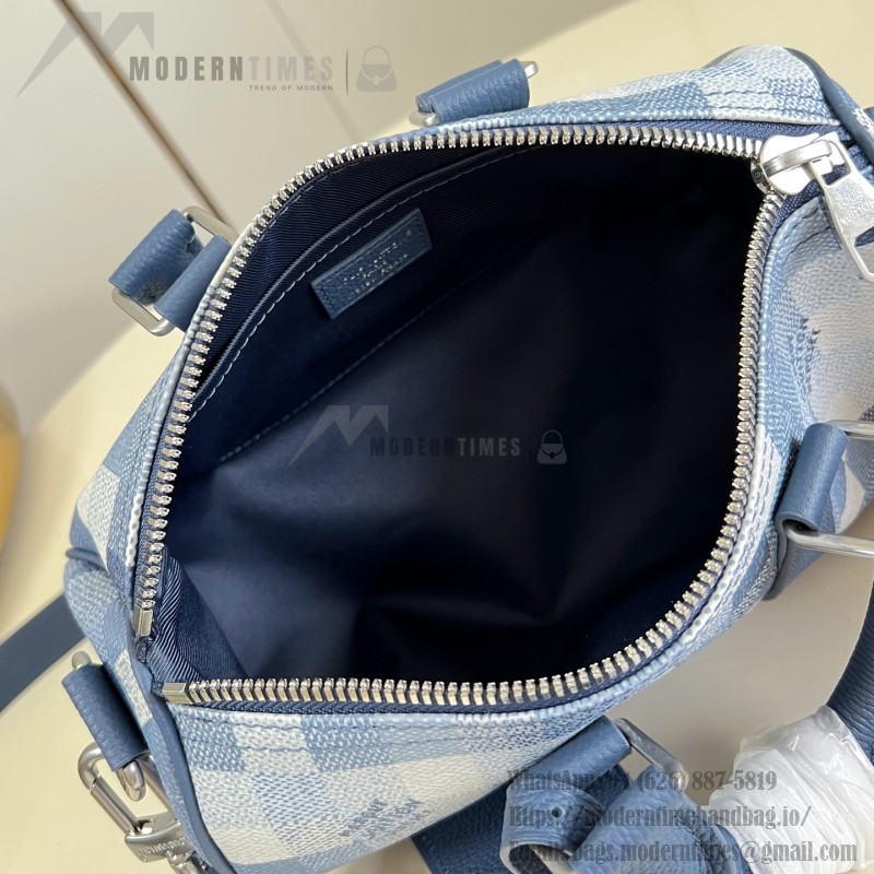 Louis Vuitton Keepall Bandoulière 25 M28600 Damoflage Coated Canvas Travel Bag with Leather Handles