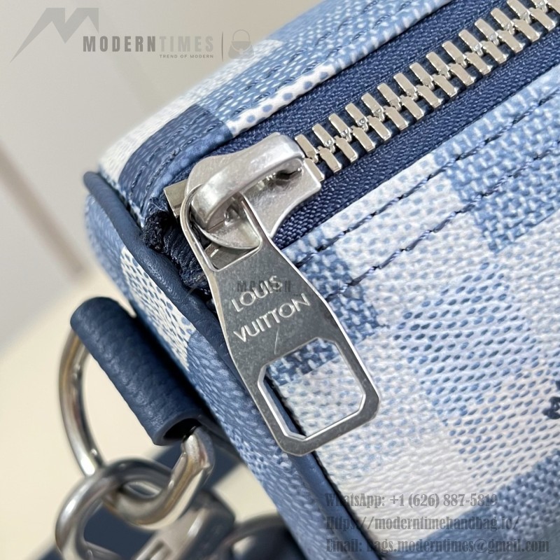 Louis Vuitton Keepall Bandoulière 25 M28600 Damoflage Coated Canvas Travel Bag with Leather Handles