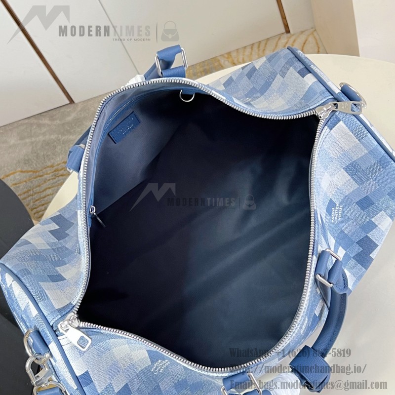  Louis Vuitton Keepall Bandoulière Damoflage Coated Canvas Travel Bag M28842 M29601 with Pixelated Damier Camouflage