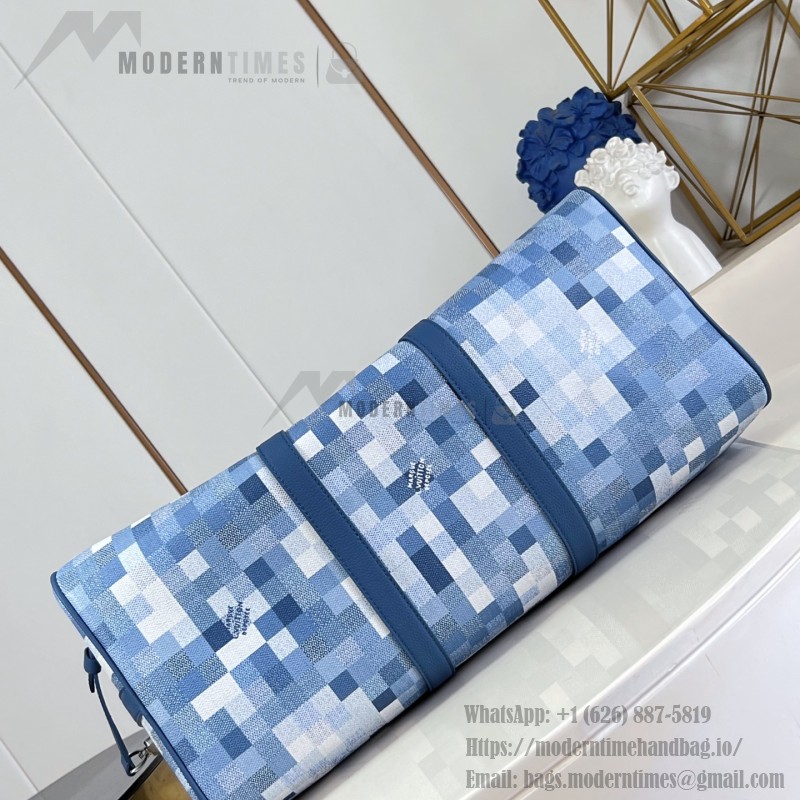  Louis Vuitton Keepall Bandoulière Damoflage Coated Canvas Travel Bag M28842 M29601 with Pixelated Damier Camouflage