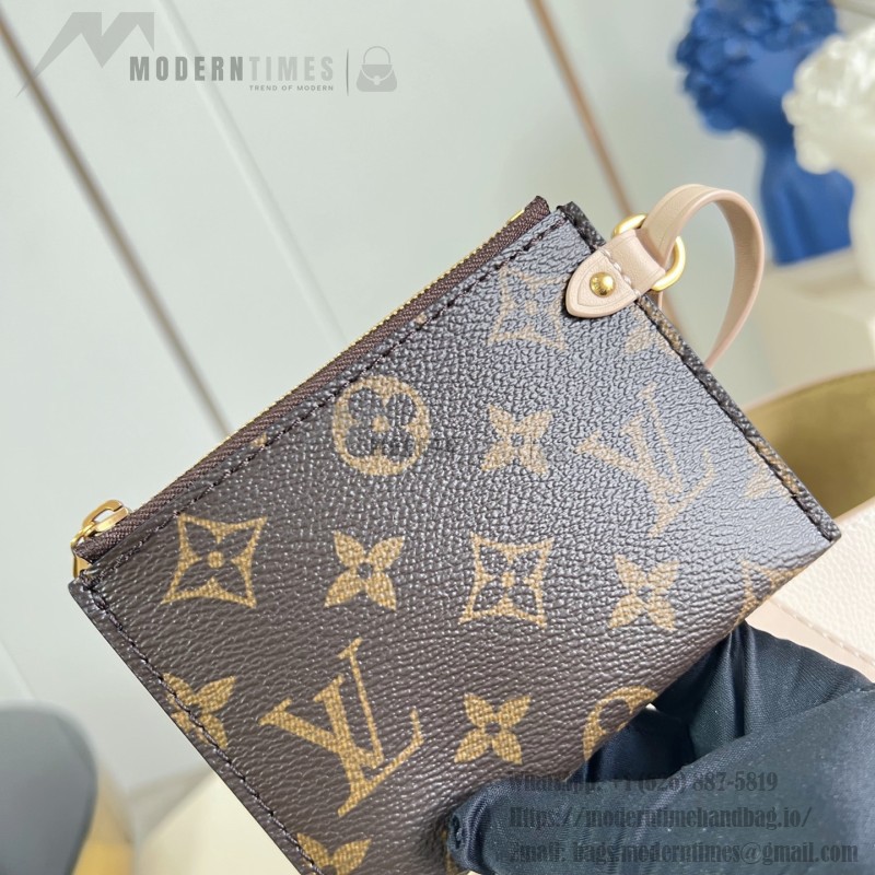 Louis Vuitton All In BB M29112 Low Key Grained Calfskin Leather Bucket Bag with LV Padlock and Monogram Pouch