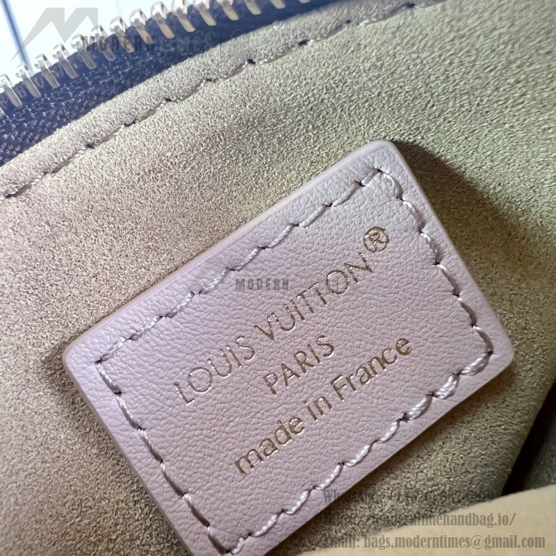 Louis Vuitton All In BB M29112 Low Key Grained Calfskin Leather Bucket Bag with LV Padlock and Monogram Pouch