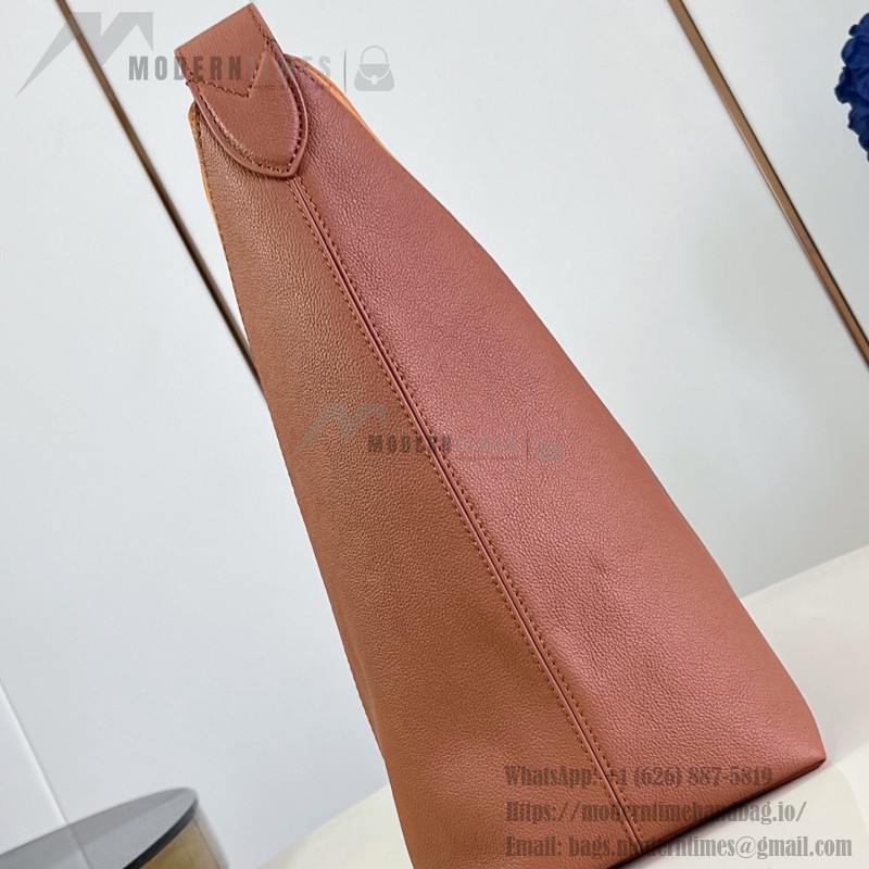 Louis Vuitton Low Key Hobo MM Flight Mode Leather Shoulder Bag M29144 M29156 with V-Shaped Design