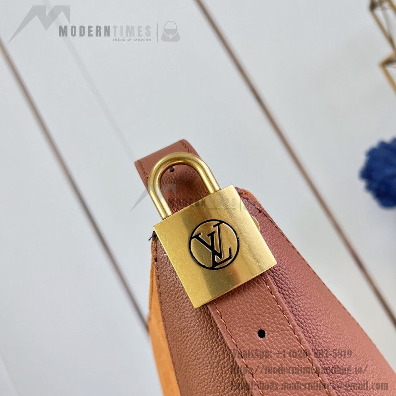 Louis Vuitton Low Key Hobo MM Flight Mode Leather Shoulder Bag M29144 M29156 with V-Shaped Design