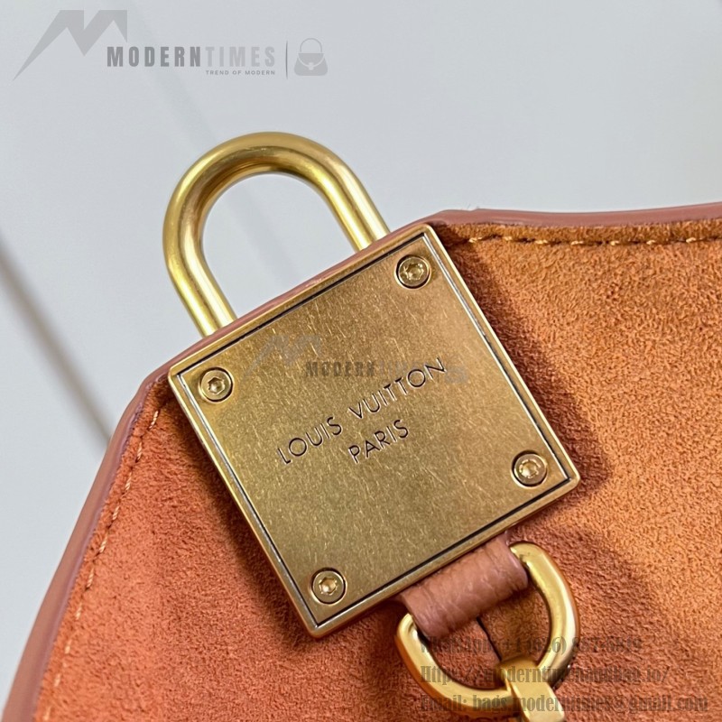 Louis Vuitton Low Key Hobo MM Flight Mode Leather Shoulder Bag M29144 M29156 with V-Shaped Design