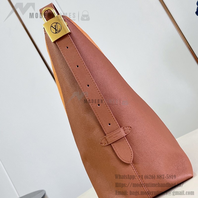 Louis Vuitton Low Key Hobo MM Flight Mode Leather Shoulder Bag M29144 M29156 with V-Shaped Design