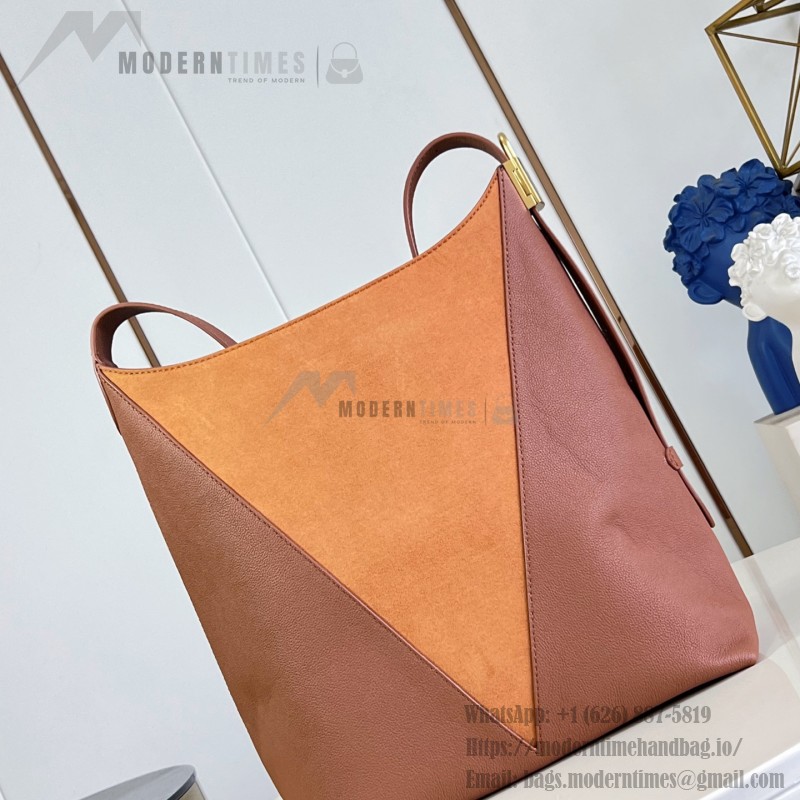 Louis Vuitton Low Key Hobo MM Flight Mode Leather Shoulder Bag M29144 M29156 with V-Shaped Design
