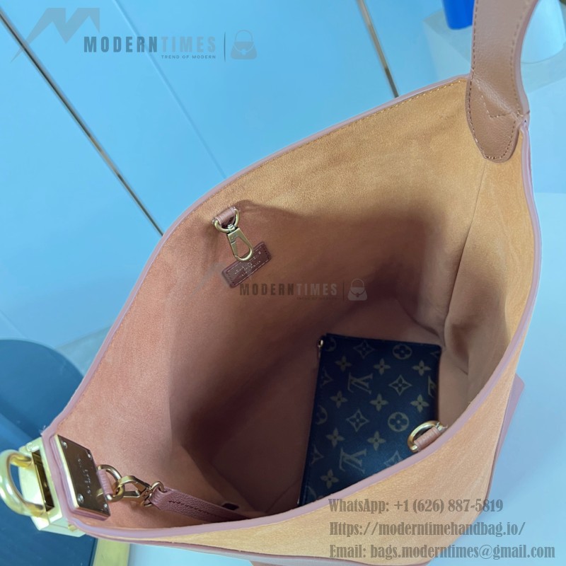 Louis Vuitton Low Key Hobo MM Flight Mode Leather Shoulder Bag M29144 M29156 with V-Shaped Design