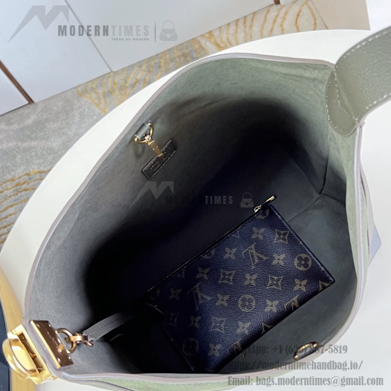 Louis Vuitton Low Key Hobo MM Flight Mode Leather Shoulder Bag M29144 M29156 with V-Shaped Design
