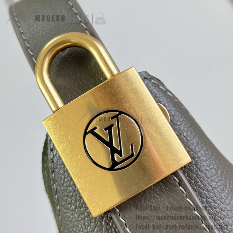 Louis Vuitton Low Key Hobo MM Flight Mode Leather Shoulder Bag M29144 M29156 with V-Shaped Design