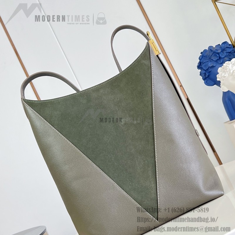 Louis Vuitton Low Key Hobo MM Flight Mode Leather Shoulder Bag M29144 M29156 with V-Shaped Design