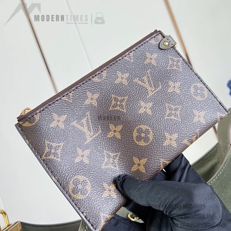 Louis Vuitton Low Key Hobo MM Flight Mode Leather Shoulder Bag M29144 M29156 with V-Shaped Design