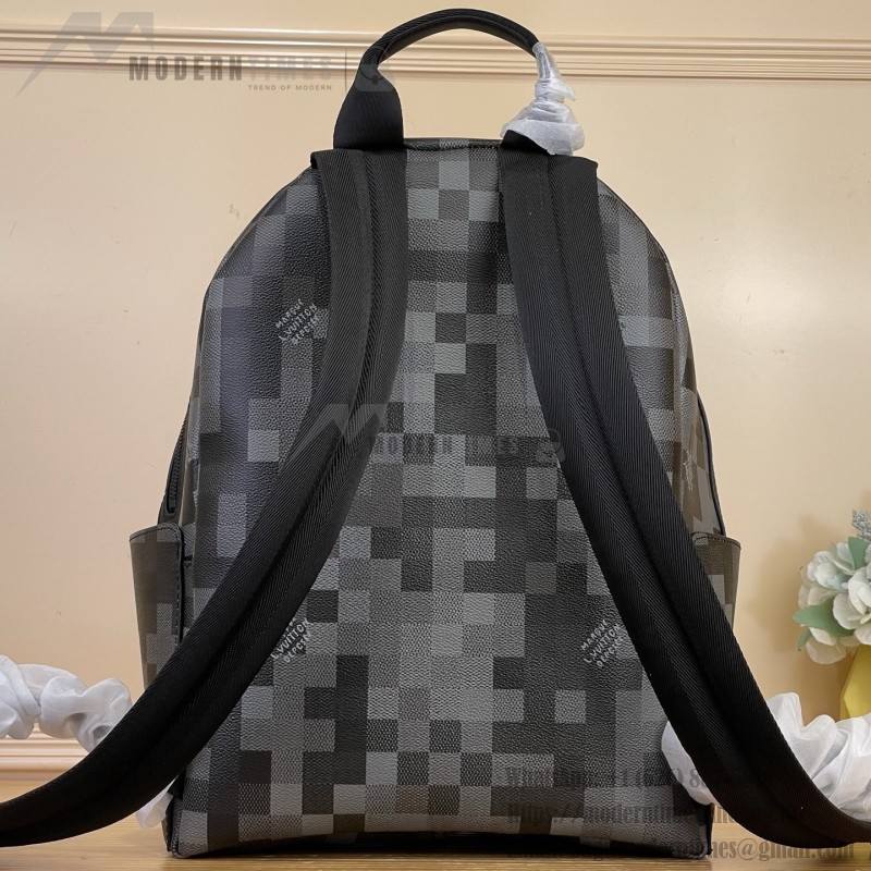 Louis Vuitton Discovery Small Backpack M28789 Damoflage Coated Canvas Backpack with Pixelated Damier Camouflage