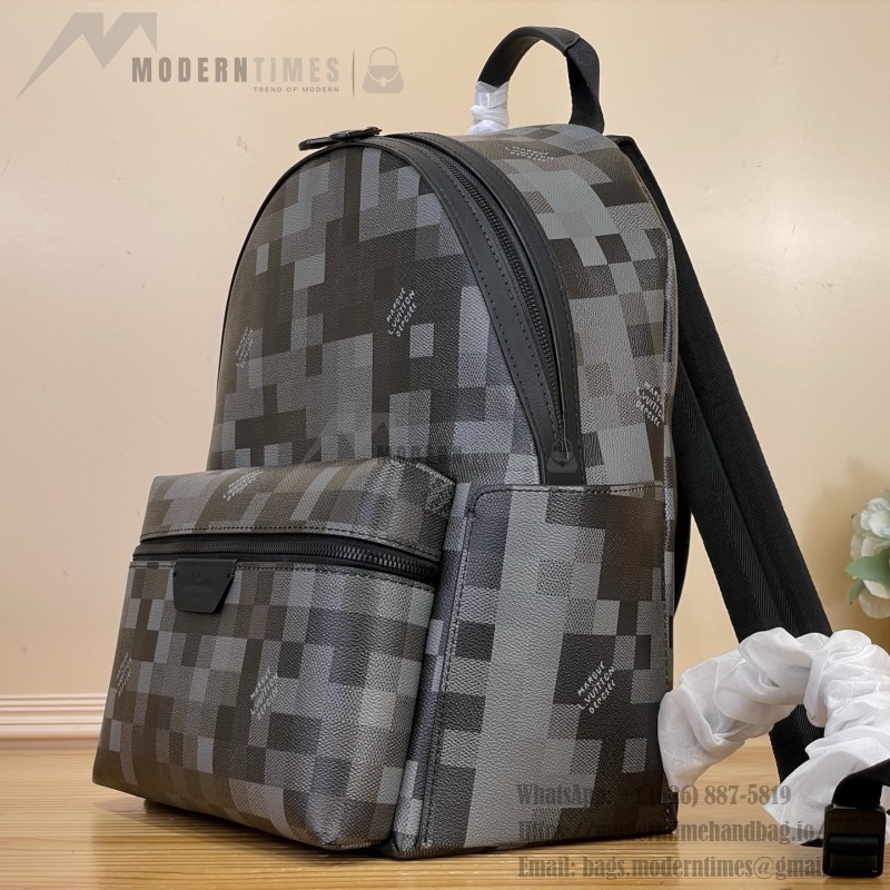 Louis Vuitton Discovery Small Backpack M28789 Damoflage Coated Canvas Backpack with Pixelated Damier Camouflage