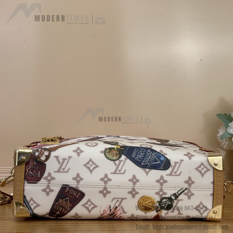 Louis Vuitton Side Trunk Large Handbag M29355 Monogram Dune Canvas with Multicolor Key Print and S-Lock