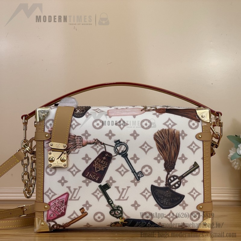 Louis Vuitton Side Trunk Large Handbag M29355 Monogram Dune Canvas with Multicolor Key Print and S-Lock