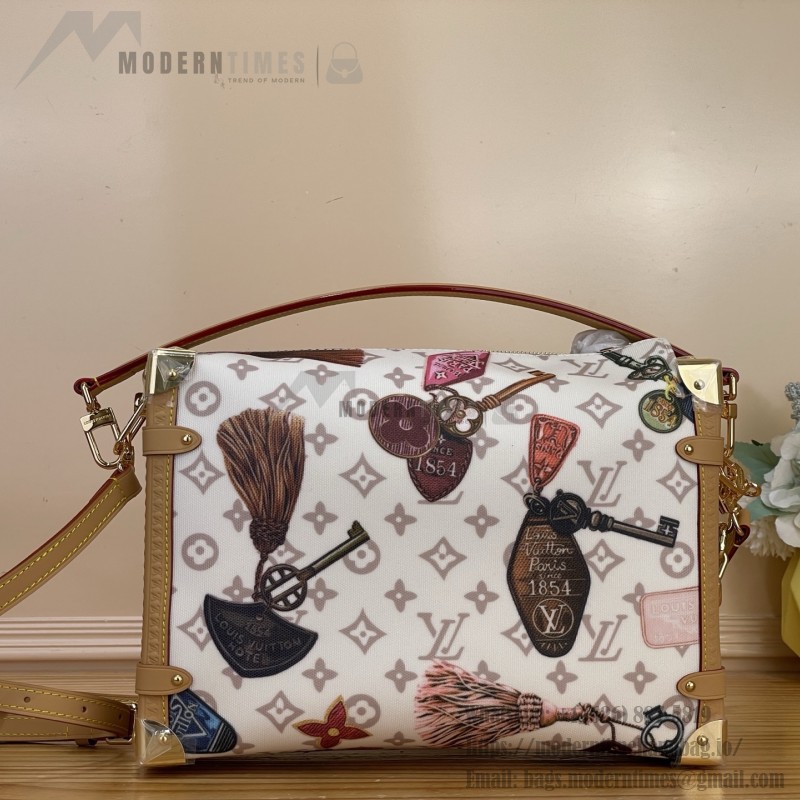 Louis Vuitton Side Trunk Large Handbag M29355 Monogram Dune Canvas with Multicolor Key Print and S-Lock