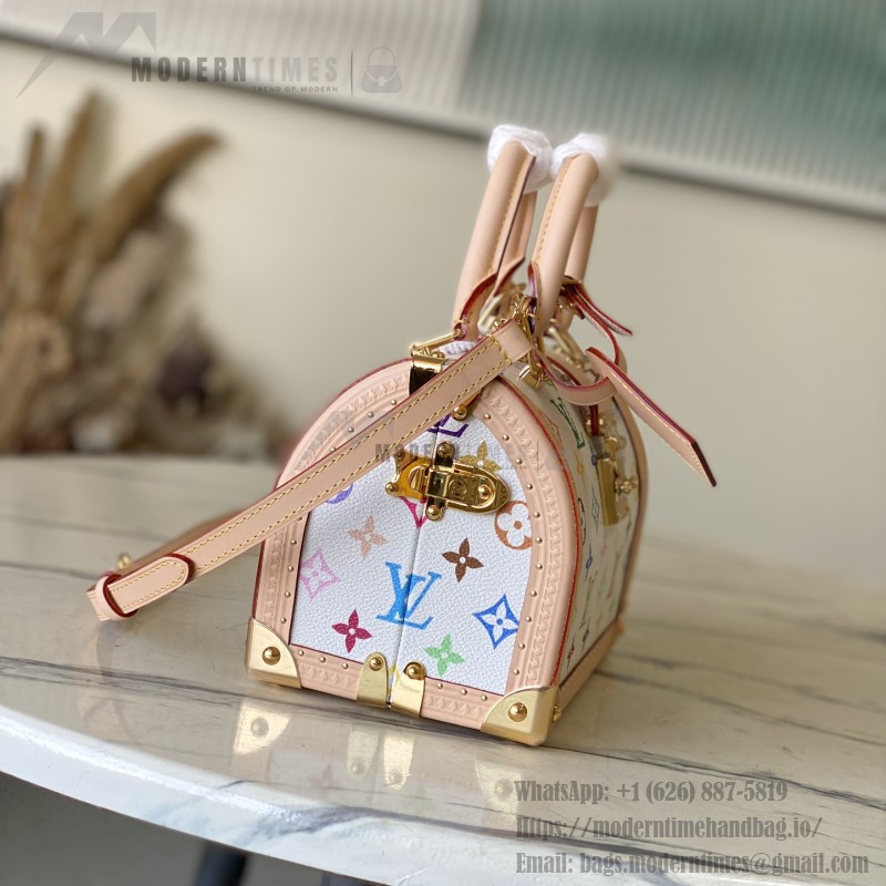  Louis Vuitton Speedy Trunk 20 M27833 Monogram Multicolore Canvas Handbag with Gold Hardware and Leather Trim