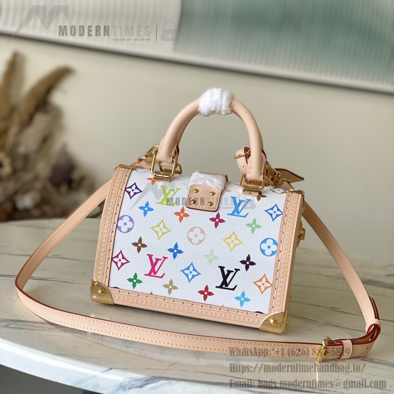  Louis Vuitton Speedy Trunk 20 M27833 Monogram Multicolore Canvas Handbag with Gold Hardware and Leather Trim