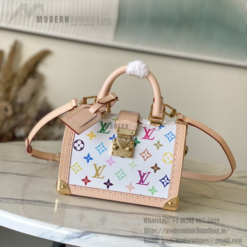  Louis Vuitton Speedy Trunk 20 M27833 Monogram Multicolore Canvas Handbag with Gold Hardware and Leather Trim