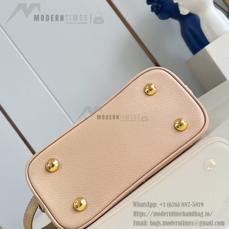 Louis Vuitton Alma BB M28458 Monogram Empreinte Couture Leather Handbag with Gold Padlock and Embroidered Finish