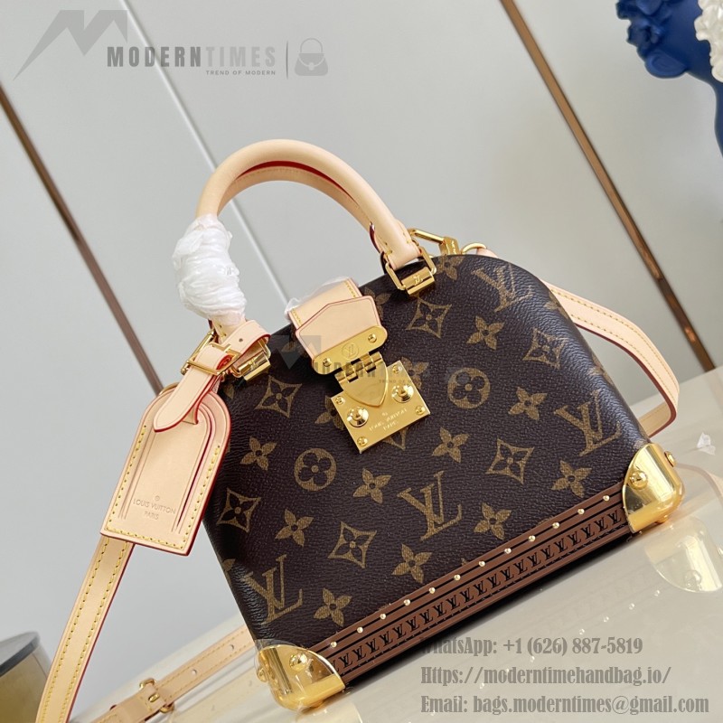 Louis Vuitton Alma Trunk 20 M26784 Monogram Canvas Handbag with S-Lock and Reinforced Metal Corners
