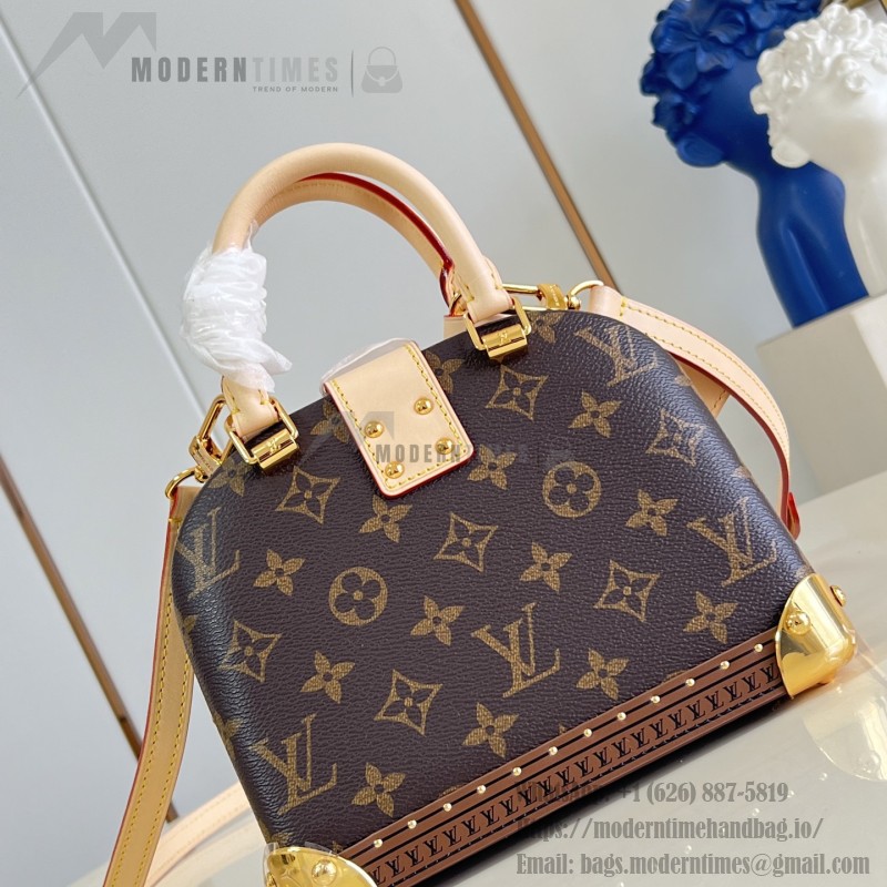 Louis Vuitton Alma Trunk 20 M26784 Monogram Canvas Handbag with S-Lock and Reinforced Metal Corners