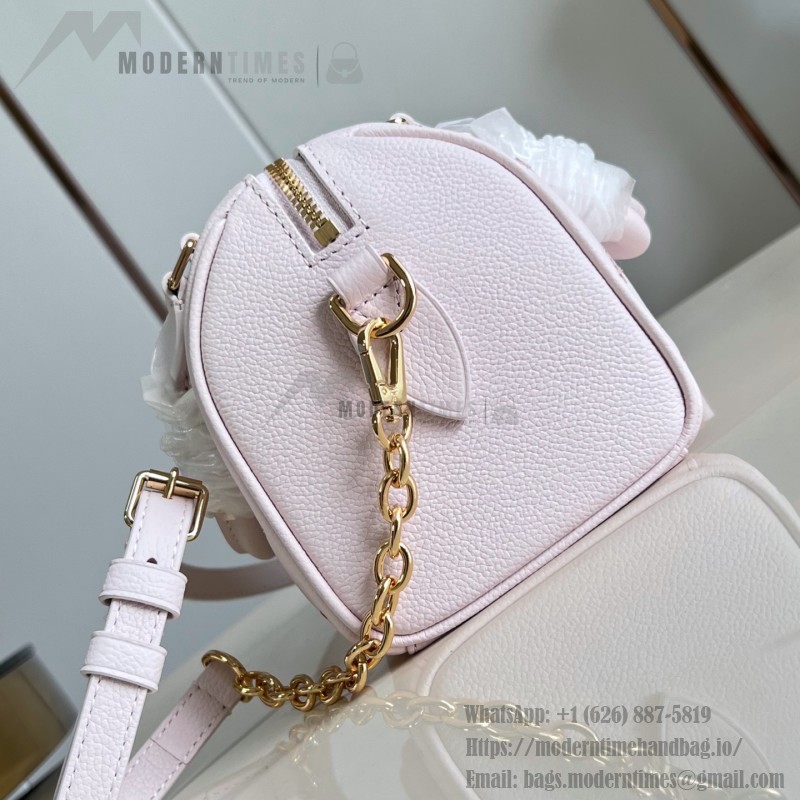 Louis Vuitton Speedy Bandoulière 20 M28529 Monogram Empreinte Couture Leather Handbag with LV Padlock and Decorative Chain