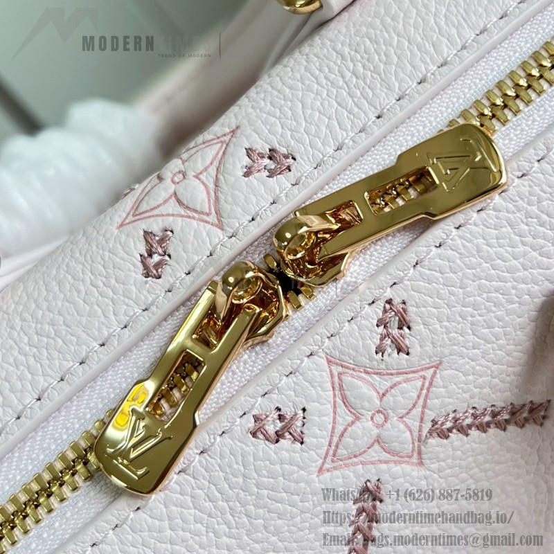 Louis Vuitton Speedy Bandoulière 20 M28529 Monogram Empreinte Couture Leather Handbag with LV Padlock and Decorative Chain