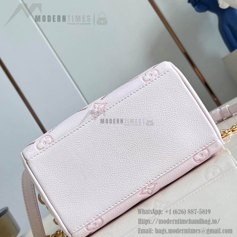 Louis Vuitton Speedy Bandoulière 20 M28529 Monogram Empreinte Couture Leather Handbag with LV Padlock and Decorative Chain