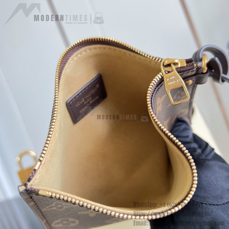 Louis Vuitton Hobo PM M29068 Flight Mode Bicolor Leather Shoulder Bag with Vintage Hardware and Removable Zip Pouch