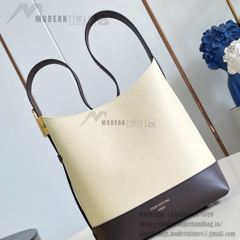 Louis Vuitton Hobo PM M29068 Flight Mode Bicolor Leather Shoulder Bag with Vintage Hardware and Removable Zip Pouch