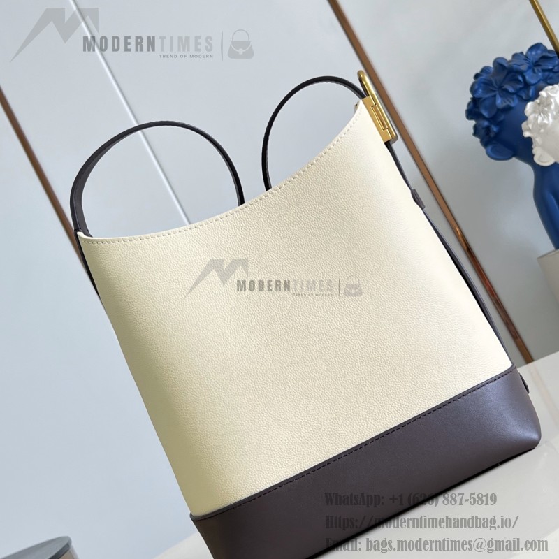Louis Vuitton Hobo PM M29068 Flight Mode Bicolor Leather Shoulder Bag with Vintage Hardware and Removable Zip Pouch