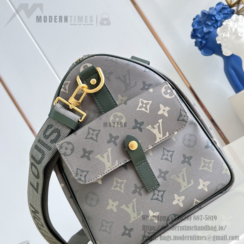 Louis Vuitton Keepall Bandoulière 45 M29158 Monogram Surplus Canvas Travel Bag with Embossed Woven-Effect Finish and Side Pockets