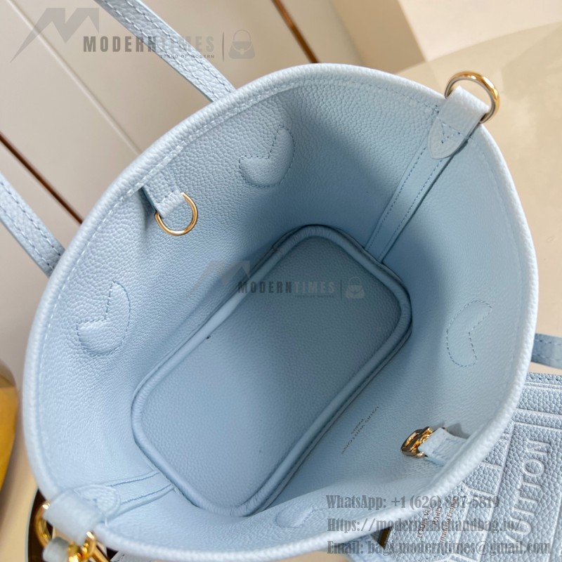 Louis Vuitton Neverfull Inside Out BB M28336 Reversible Leather Handbag with Heart Embroidery and Removable Zip Pouch