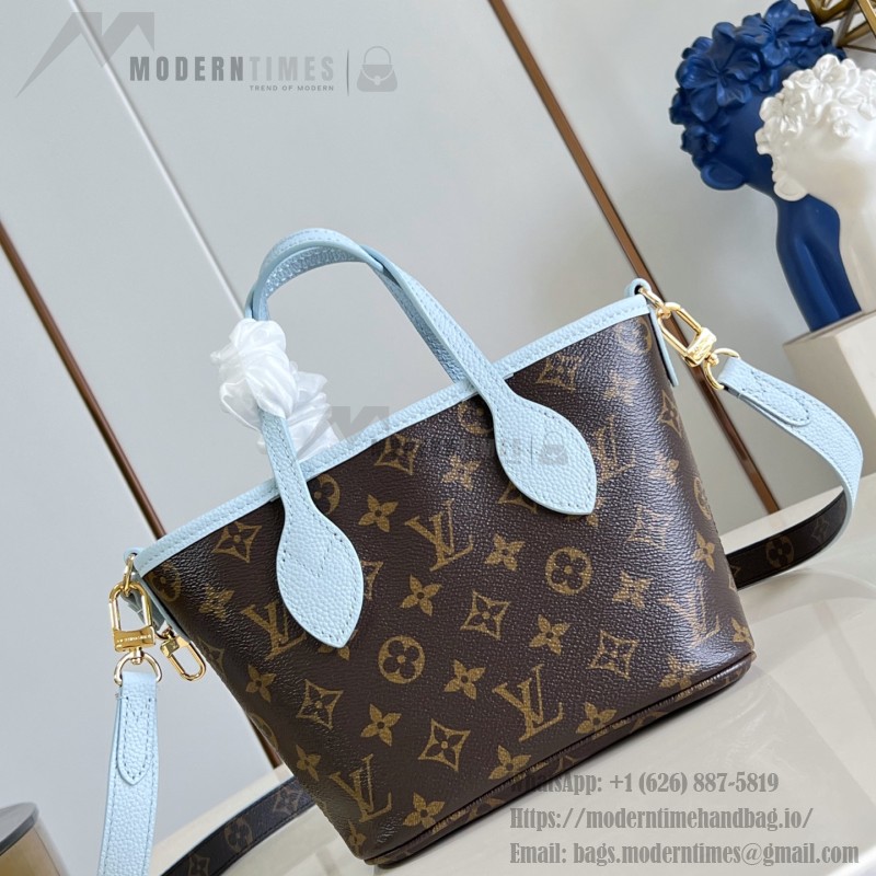 Louis Vuitton Neverfull Inside Out BB M28336 Reversible Leather Handbag with Heart Embroidery and Removable Zip Pouch