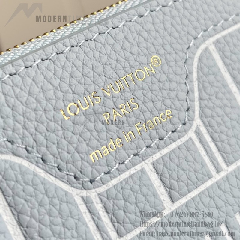 Louis Vuitton Neverfull Inside Out BB M28336 Reversible Leather Handbag with Heart Embroidery and Removable Zip Pouch