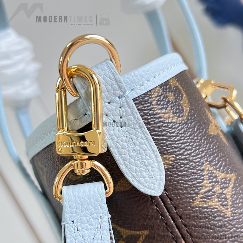 Louis Vuitton Neverfull Inside Out BB M28336 Reversible Leather Handbag with Heart Embroidery and Removable Zip Pouch