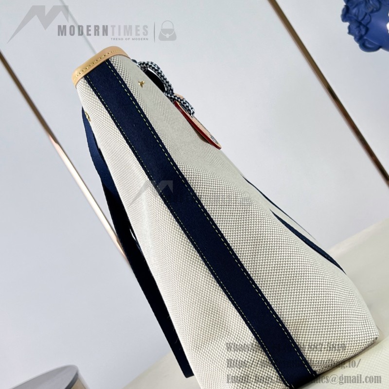  Louis Vuitton Escale M28503 Cotton Beach Tote Bag with Lifebuoy Name Tag, Exterior Pocket, and Exclusive Summer Accessories
