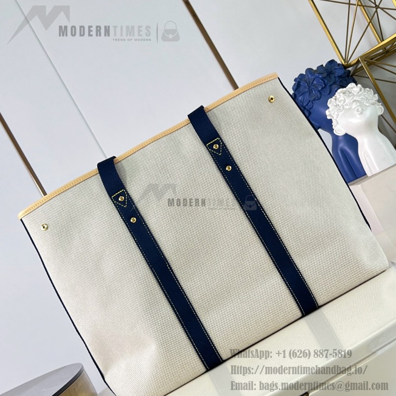  Louis Vuitton Escale M28503 Cotton Beach Tote Bag with Lifebuoy Name Tag, Exterior Pocket, and Exclusive Summer Accessories