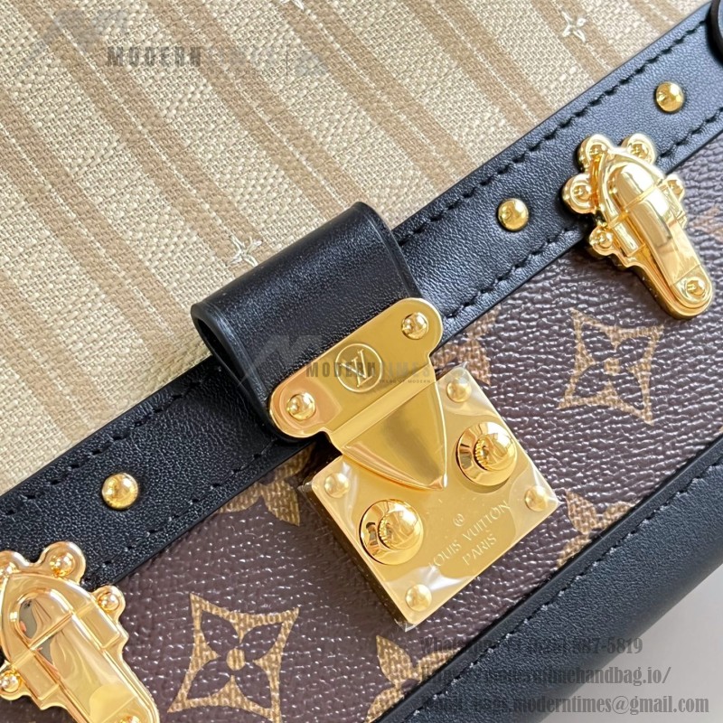 Louis Vuitton Speedy Bandoulière 22 Out Of The Trunk Monogram Canvas Replica Handbag with S-Lock and Leather Trim