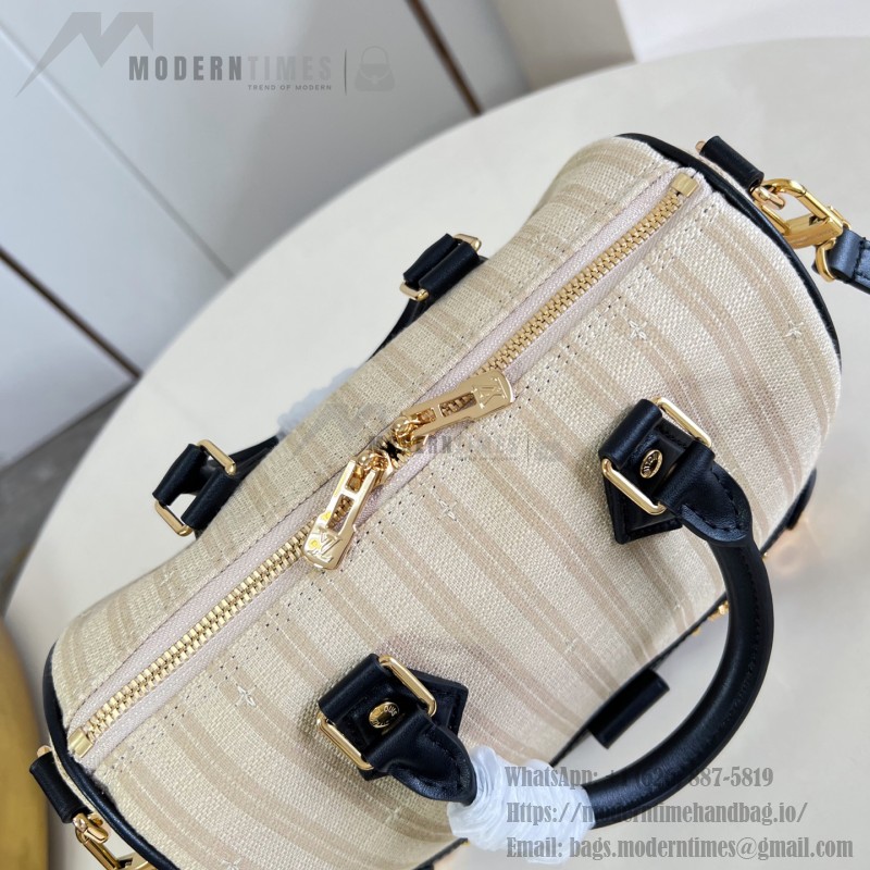 Louis Vuitton Speedy Bandoulière 22 Out Of The Trunk Monogram Canvas Replica Handbag with S-Lock and Leather Trim