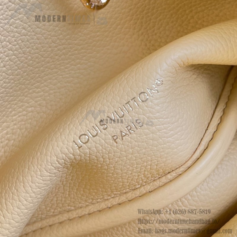 Louis Vuitton Neverfull Inside Out BB cream and red leather replica handbag with heart embroidery and removable zippered pouch