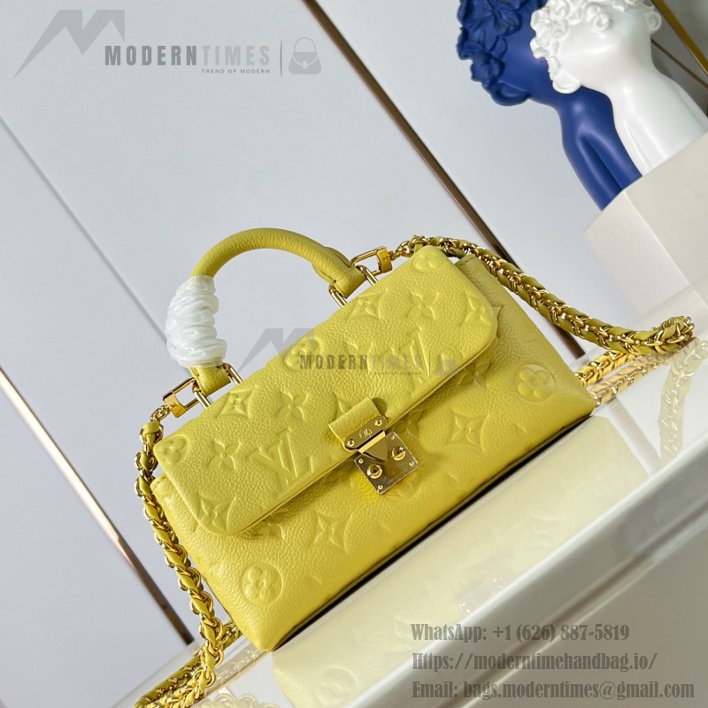 Louis Vuitton Nano Madeleine M29378 Monogram Empreinte leather handbag in Yellow and Purple