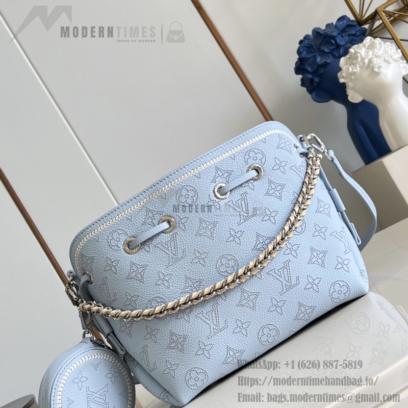 Louis Vuitton Bella Bag M28885 Monogram Mahina perforated leather handbag with braided chain