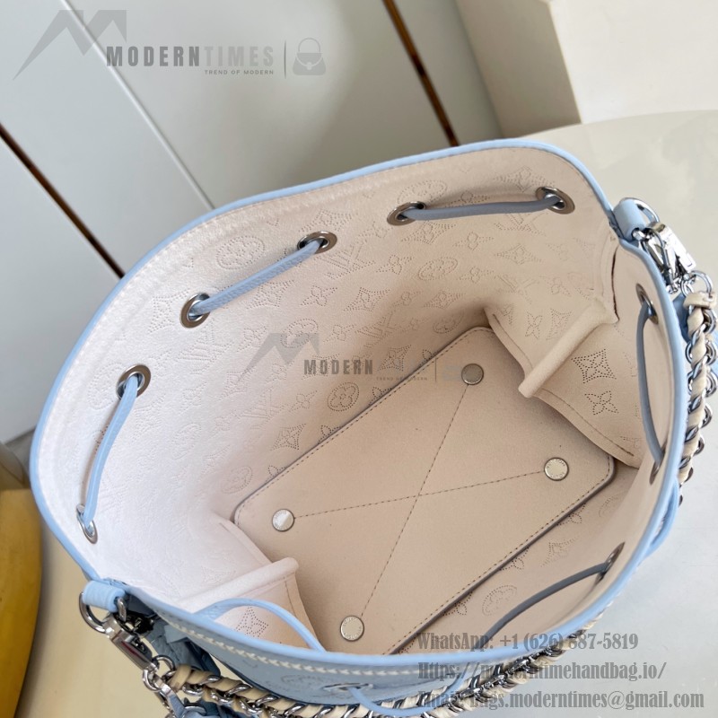 Louis Vuitton Bella Bag M28885 Monogram Mahina perforated leather handbag with braided chain